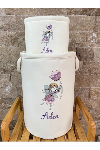 Hs Home Baby Peri Kızı Nakışlı Çamaşır & Oyuncak Sepet Seti
