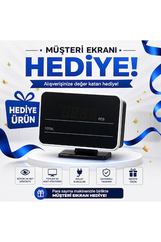 Hesapli Depom Al-5300 Karışık Tl Değer Sayan Para Sayma Makinesi Usd & Euro Adet Sayar Müşteri Ekranı Hediyeli