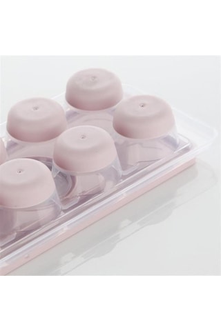 Buffer 12li Kapaklı Yapışmaz Silikon Tabanlı Plastik Küp Buz Kalıbı Beyaz