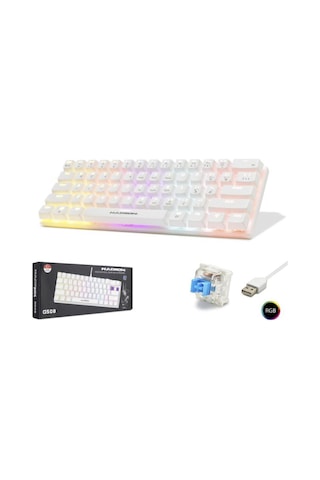 Hadron G508b Kablolu Oyuncu Mini Klavye Mekanik Blue Switch Rgb Q Beyaz