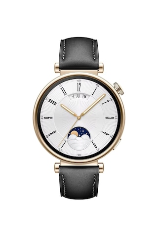 Huawei Watch Gt4 41mm İle Uyumlu Gümüş Metal Tokalı Deri Zarif Şık Kordon