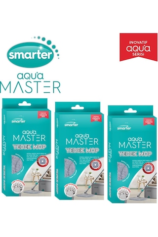 Smarter Aqua Master 3 Adet Yedek Mop Temiz & Kirli Suyu Ayırma Özelliği Otomatik Temizlik Seti Mop