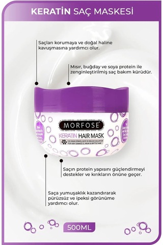 Keratin Saç Maskesi 500 Ml - Yıpranmış Saçlar İçin - Mrfs