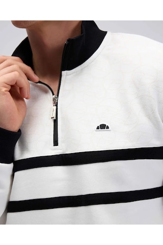 Ellesse Yarım Fermuarlı Erkek Sweatshirt Em619 Ekru