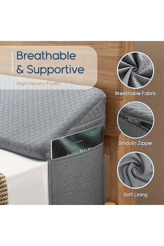 Fastbuy Dashanshop Swtmerry Queen Gri Yatak Takviye Yastığı 5e Kadar Dolgu Yüksek Yoğunluk Gri Depoluklu Yastık Gri