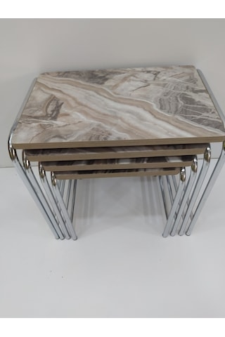 Zigon Sehpa 4'Lü Metal Model Transmisyon Nikelaj Ayak Ahşap Merme (422100091)