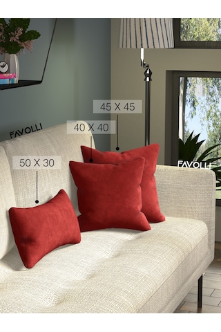 Br Favolli Kadife Dokulu Metalik Kırmızı Kırlent Kılıfı Dream Serisi Punch Için Uygun Gizli Fermuar Metalik Kırmızı