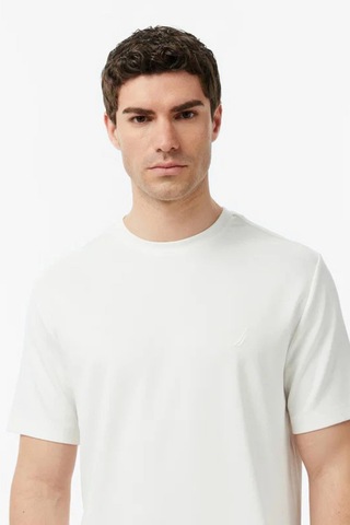 Nautica Erkek Beyaz Regular Fit T-shirt-14592