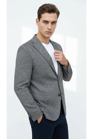 Plus Scorpion Erkek Esnek Kumaş Slim Fit Blazer Ceket Günlük & Ofis Şıklığı Antrasit