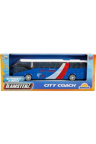 Teamsterz Street Kings Die Cast Şehir Otobüsü 18,5 Cm Metal Model Oyuncak Araç Mavi