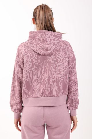 Maraton Sportswear Oversize Kadın Kapşonlu Uzun Kol Basic Lila Sweatshirt 21423-lila