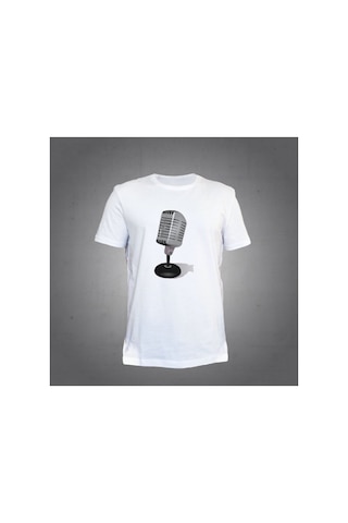 Her Şey Nota Mikrofon Beyaz Tshirt