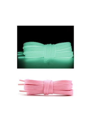 Hapshoe Fosforlu Neon Pembe 1 Cm Kalınlığında 1 Çift Yassı Spor Ayakkabı Bağcığı