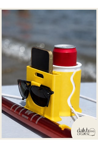 Paddle Board Sup Board Kano Termos Kutu İçecek Telefon Ve Gözlük Tutucu - Sarı