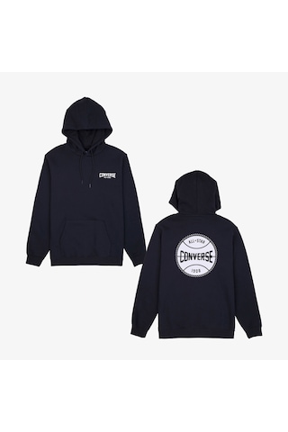 Converse Classic Erkek Grafik Baskılı Siyah Hoodie