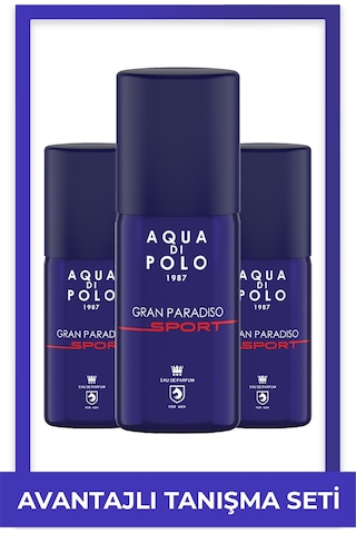 Aqua Di Polo 1987 Gran Paradiso Sport Metal Şişe Erkek Parfüm EDP 3 x 100 ML