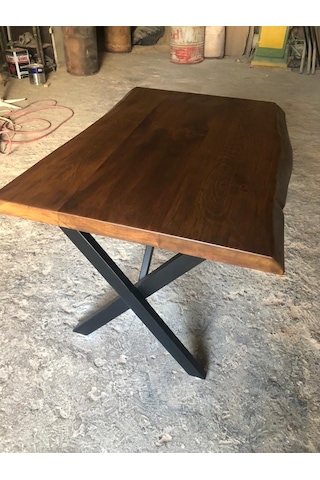 Bintaşmobilya Ceviz Rengi Gürgen Ağacı Kütük Masa Imalatı 80X120.Cm