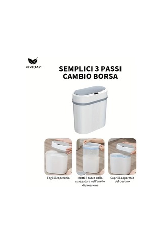 Honeybeeshop Beyaz Akilli Cop Kovasi Buyuk Kapasiteli Oturma Odasi Yatak Odasi Mutfak Icin Sensor Kapakli Yuksek Kalite 10l Siyah