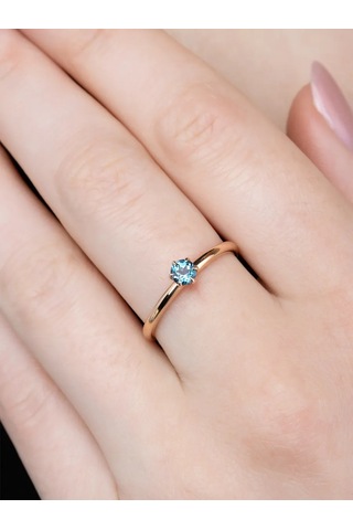 Uvelirnye Tradicii 925 Ayar Gümüş Doğal Topazlı London Yüzük 402965484 Mavi