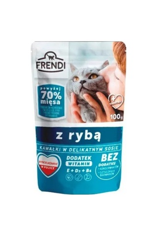 Frendi Soslu Balıklı Tam Kedi Yaş Maması Frendi Soslu Balıklı Tam Kedi Yaş Maması