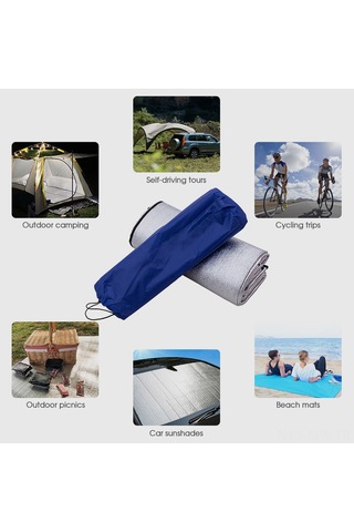 Moveevo 2 2m İki Yönlü Alüminyum Folyo Yatak: Çadır, Piknik, Plaj Ve Ev İçi Çocuk Crawling Matı - Nem Engelleme Çok Renkli