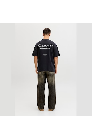 Jack & Jones Dust Script Erkek Siyah Tişört 12292982-b Siyah