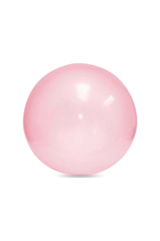 Konesam Küçük Pembe 40cm Şişirilebilir Şeffaf Tpr Balon Topu - Patlatılabilir, Oyuncak Top Renkli Poşet + Şişirme Borusu