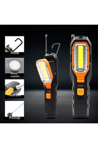 Besthome1 Usb Şarjlı Manyetik Led Çalışma Lambası - Araç Tamiri, Kamp, Parlak Işık Yd-6302a Kurubatteri Versiyonu