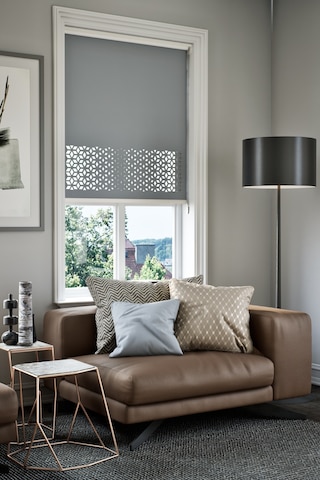 Lazer Kesim Mat Stor Perde, Lazer Kesimli Modern Serisi, M-191004 Antrasit Renk Antrasit