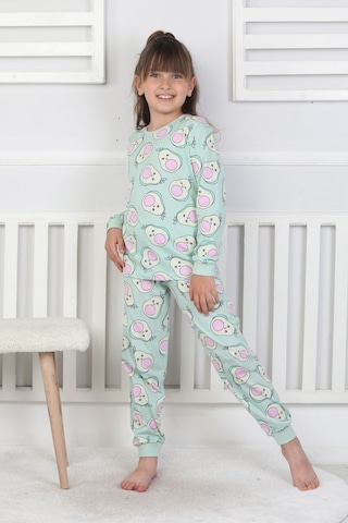Cute Avocado Desenli Kız Çocuk Pijama Takımı Yeşil