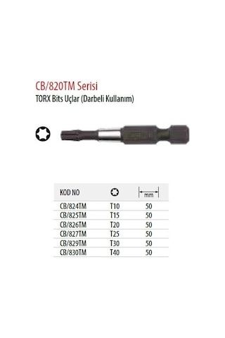 1/4" Torx Bits Uç/darbeli Kullanım-t15x50 Mm