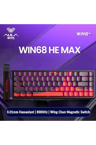 Wın68 He Max Manyetik Klavye Trigger Wing Chun Switch 8000hz Rgb Tkl Hot Swap Oyuncu Klavyesi Kırmızı