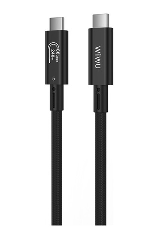 Wiwu Wi-c102 Type-c To Type-c Thunderbolt 5 Kablo 16k Ultra Hd 240w 180cm Siyah