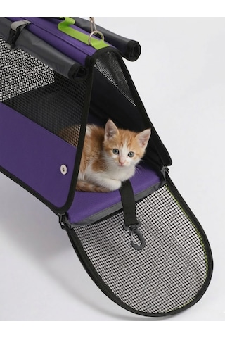 Missidea Brave Paws Flybag Fileli Kedi Ve Köpek Taşıma Çantası Havayolu Uyumlu Mor