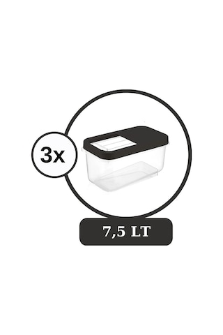 Flosoft Mulibox 75 L Kaydırak Kapaklı Erzak Saklama Kabı 3’Lü Set 3X75L Füme Şeffaf
