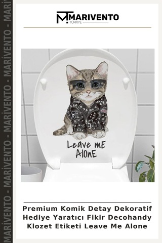 Premium Komik Detay Dekoratif Hediye Yaratıcı Fikir Decohandy Klozet Etiketi Leave Me Alone