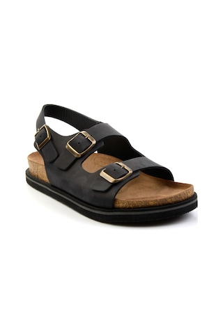 Siyah Leather Erkek Sandalet E05801198403 Siyah