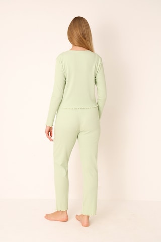 Nbb Kadın Yeşil Önden Düğmeli Pijama Takımı YESIL