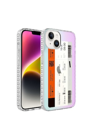 Apple Uyumlu iPhone 14 Plus Airbag Kenarlı Renkli Desenli Silikon Zore Elegans Kapak