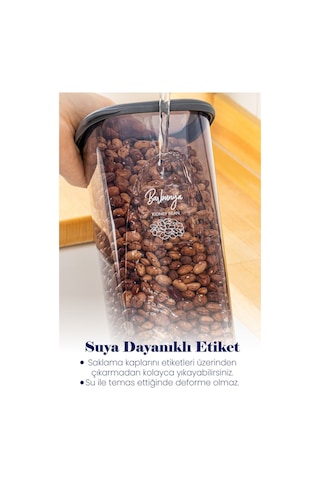 Vienev Beyaz Serigrafi Etiketli 12li Peggy Dikdörtgen Baharatlık Seti 400 Ml Antrasit Beyaz