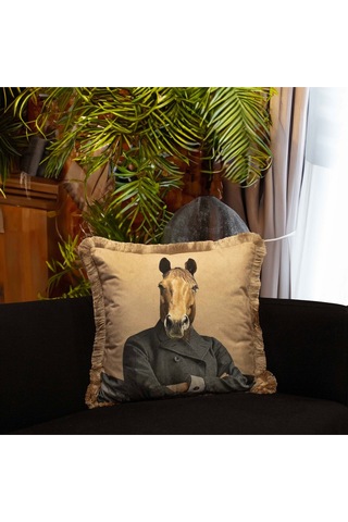 Mr. Horse Kadife Yastık/kırlent Dolgu Boncuk Elyaf Uluslararası Yıkama Ve Solmama Sertifikası Çok Renkli