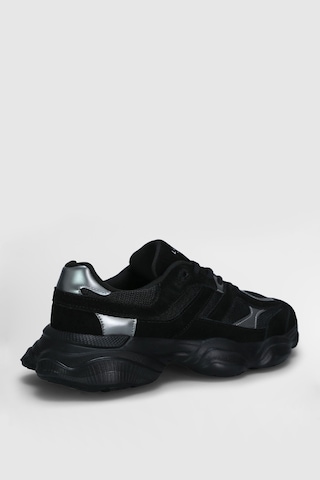 Lufian Mark Erkek Deri Sneaker Ayakkabı Siyah Siyah 112230240100100 Siyah