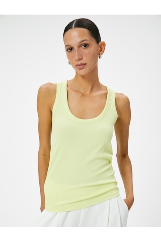 Koton Fitilli Atlet Kalın Askılı U Yaka Slim Fit Sarı 4sak10208ek Sarı