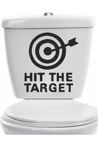 Hit The Target Hedefi Vur Duvar Kapı Cam Klozet Kapağı Banyo Wc Sticker 25x23 Cm