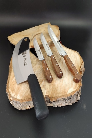 Sürmene Mutfak Bıçak Seti Kahverengi - Siyah