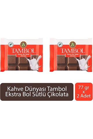 Kahve Dünyası Tambol Ekstra Bol Sütlü Çikolata 77 Gr X 2 Adet