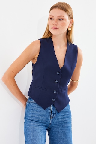 6796 Kısa Dokuma Yelek - Lacivert Lacıvert