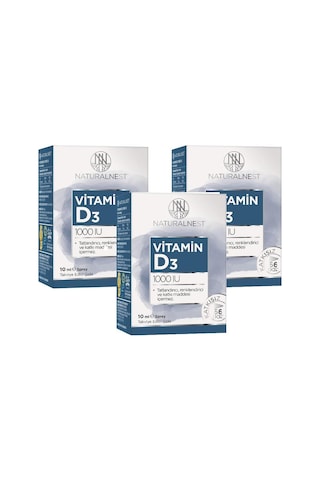 NaturalNest Vitamin D3 1000 IU 10ml Sprey 3 Kutu