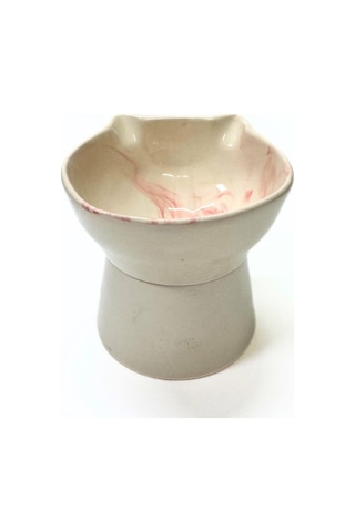 Pawstar Kedi Figürlü Yüksek Seramik Mama Ve Su Kabı 400 Ml- Pembe Desen Pawstar Kedi Figürlü Yüksek Seramik Mama Ve Su Kabı 400 Ml- Pembe Desen