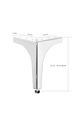 4 Adet Klas Ayak Metal 17 Cm Krom Mobilya Koltuk Ayağı